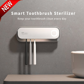 Smart UVC Toothbrush Sterilizer & Holder with Heat Drying, Radar Sensor Night Light(white)