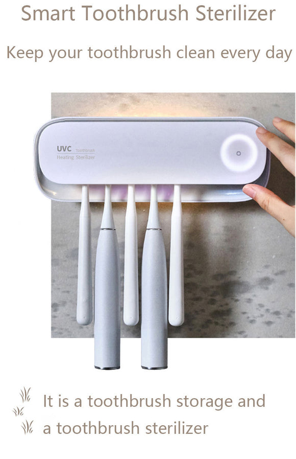 Smart UVC Toothbrush Sterilizer & Holder with Heat Drying, Radar Sensor Night Light(white)
