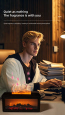 Fireplace Flame Effect Aroma Diffuser & Humidifier with 7-Colour Light, Timer & Remote Control(White)-7