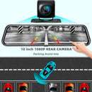 10-Inch Dual Lens Dash Cam Mirror - 1080P FHD Touch Screen Car DVR with Rear Camera, Night Vision & G-Sensor(black)-3