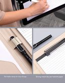 A4 PU Leather Business Portfolio with Ring Binder, Calculator & 40 Sleeves(grey and black)-2