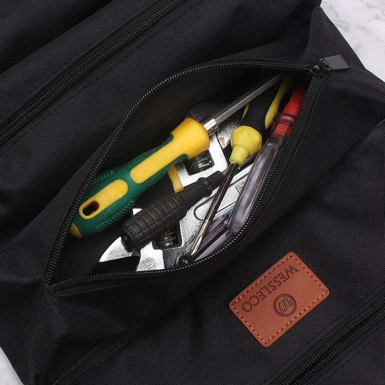 Heavy-Duty Canvas Tool Roll Up Bag & Organizer Tote - Multi-Pocket Wrench & Tool Pouch(Green)
