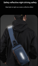Blue and Brown Men's Anti-Theft Crossbody Sling Bag with USB Charging Port & Combination Lock-8