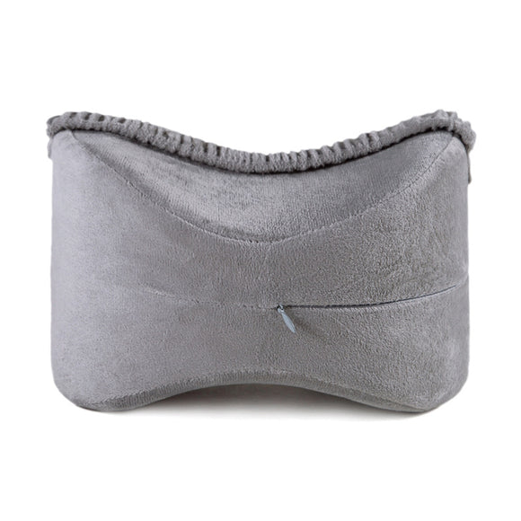 Grey Ergonomic Memory Foam Knee Pillow for Side Sleepers - Leg Positioner for Sciatica, Back, Hip & Joint Pain Relief