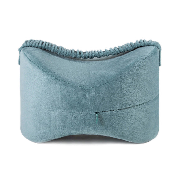 Blue Ergonomic Memory Foam Knee Pillow for Side Sleepers - Leg Positioner for Sciatica, Back, Hip & Joint Pain Relief