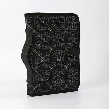 Black Elegant Quilted Bible Cover - Protective Book Case with Carry Handle