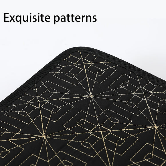 Beige Elegant Quilted Bible Cover - Protective Book Case with Carry Handle