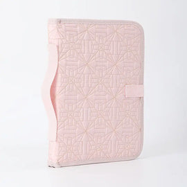 Pink Elegant Quilted Bible Cover - Protective Book Case with Carry Handle