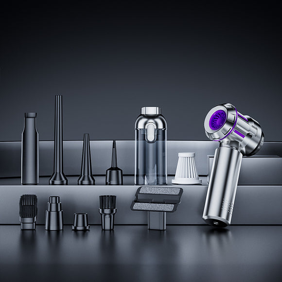 Silver and Purple 4-in-1 Cordless Handheld Vacuum Cleaner - Powerful 16KPa Suction with Brushless Motor, Blower & Air Pump