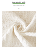 Black and white Ball Pattern Soft Waffle Weave Throw Blanket - Boho Style Cotton Blend Sofa Cover with Fringe 180x180cm-5