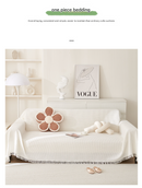 Black and white Ball Pattern Soft Waffle Weave Throw Blanket - Boho Style Cotton Blend Sofa Cover with Fringe 180x340cm-3