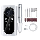 White Professional Rechargeable Nail Drill Machine - 45000RPM Portable E-File Kit for Acrylic, Gel, Polishing & Manicure-1