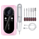 Pink Professional Rechargeable Nail Drill Machine - 45000RPM Portable E-File Kit for Acrylic, Gel, Polishing & Manicure-1