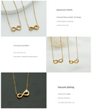 Style 1 Gold Infinity Necklace for Women - Dainty Titanium Steel Pendant with Sparkling Cubic Zirconia-4