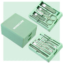 Green Premium 13-in-1 Manicure & Grooming Kit - Professional Carbon Steel Pedicure Set with Dual-Drawer Case & Mirror-1