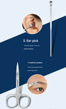 White Mini Suitcase Manicure Set - 8-Piece Portable Grooming & Nail Care Travel Kit-6