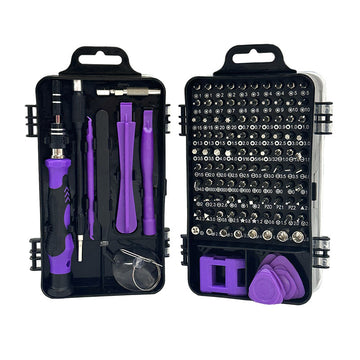 Purple and Black Professional 115-in-1 Precision Screwdriver Set - Magnetic Repair Tool Kit for PC, Laptop, Phone & Electronics