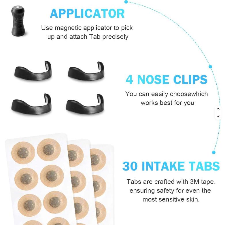 Black Round Anti-snoring Patch Set (30 Pairs of patches) Magnetic Nasal Dilator Kit for Snoring Relief - Reusable Multi-Size Sleep & Sport Breathing Aid