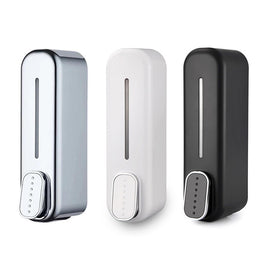 2 Pcs White Modern Wall-Mounted Press Soap Dispenser - 300ml Refillable Pump for Bathroom & Kitchen - 0