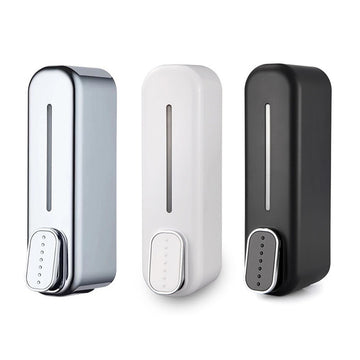 2 Pcs White Modern Wall-Mounted Press Soap Dispenser - 300ml Refillable Pump for Bathroom & Kitchen - 0