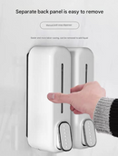 2 Pcs White Modern Wall-Mounted Press Soap Dispenser - 300ml Refillable Pump for Bathroom & Kitchen-5