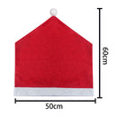 Red Festive Santa Hat Dining Chair Covers - Set of 8 for Holiday Party Decoration-3