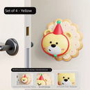 4 Pcs Yellow Adorable Bear Wall Protector - Multi-Use Self-Adhesive Door Stopper Bumper-1