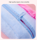 Light Green and Green Hair Cute Plush Monster Pencil Case - Fluffy Stationery Pouch with DIY Styleable Hair for Kids-5