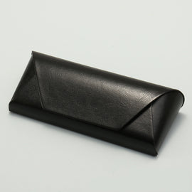 2 Pcs Black Vintage Style PU Leather Eyewear Case - Protective Hard Shell with Soft Lining