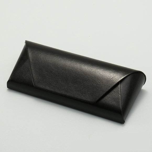 2 Pcs Black Vintage Style PU Leather Eyewear Case - Protective Hard Shell with Soft Lining