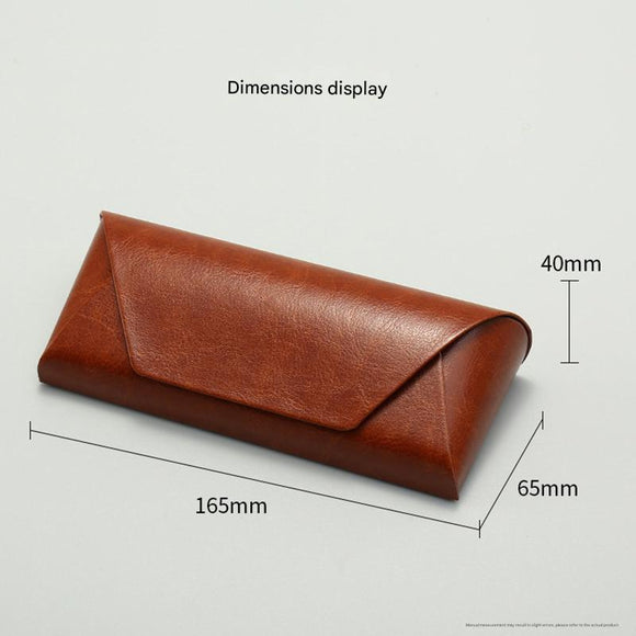 2 Pcs ( 1 Brown + 1 Black ) Vintage Style PU Leather Eyewear Case - Protective Hard Shell with Soft Lining
