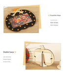 Black and Orange Stripes Pattern Festive Pumpkin Photo Frame - Rustic Halloween Tabletop Picture Holder-3