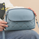 Blue Chic Quilted Crossbody Bag - Multi-Compartment PU Leather Shoulder Purse-1