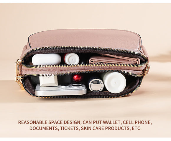 Red Chic Quilted Crossbody Bag - Multi-Compartment PU Leather Shoulder Purse