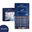 Giorgione Artist Watercolour Pencils 24-Color Set - Premium Water Soluble Colored Pencils for Art & Drawing with Tin Case-1