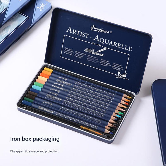 Giorgione Artist Watercolour Pencils 72-Color Set - Premium Water Soluble Colored Pencils for Art & Drawing with Tin Case