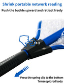 Blue High Strength Large Landing Net - Fishing Net with Long Foldable Handle and Soft Rubber Netting, Dip Net for Fishing, Ideal for Boat, Pier, River Angling-4