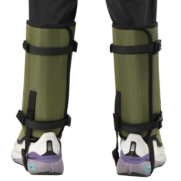 Black Outdoor Waterproof Leg Gaiters - Anti-Snake Bite & Scratch Protection Boot Covers - Breathable Nylon Oxford Leg Guards for Hiking Camping