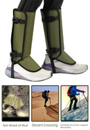 Khaki Outdoor Waterproof Leg Gaiters - Anti-Snake Bite & Scratch Protection Boot Covers - Breathable Nylon Oxford Leg Guards for Hiking Camping-6