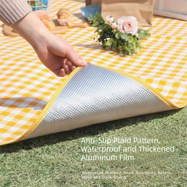 Yellow Lightweight Thickened Picnic Mat – Waterproof Outdoor Camping Ground Sheet for Hiking, Parks and Picnics(1.5*2M） - 0