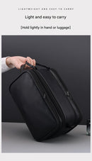 Large Capacity PU Leather Toiletry Bag - Multi-Compartment Dopp Kit & Cosmetic Organizer(black)-3