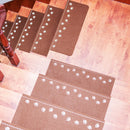 3-Pack Brown Non-Slip Luminous Stair Treads - Self-Adhesive Pet Paw Print Stair Mats 55x22x4.5cm-1