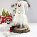 2-Pack Christmas Gnome Decorations - Red & White Long Leg Faceless Santa Elf Plush Ornaments-1