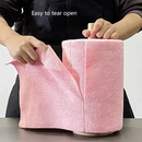 Pink 4-Roll Pack, 80 Sheets Reusable Tear-Off Microfiber Cleaning Cloths - Non-Stick Oil & Absorbent Kitchen Wipes-3