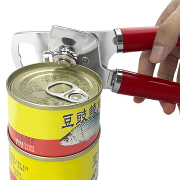 Blue (2-Pack) Heavy-Duty Manual Can Opener - Ergonomic 3-in-1 Tool with Stainless Steel Cutter & Bottle Opener - 0