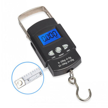 Heavy-Duty Digital Hanging Scale (2-Pack) - 50kg Portable Luggage & Fishing Scale with Backlit LCD - 0