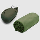 Green 2-PCS Smart Whale Silicone Case Quick-Dry Towel Set - Portable & Cooling for Gym & Travel-1