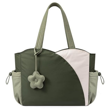 Green Stylish 16-inch Women's Tote Bag - Teacher & Nurse Puffer Work Bag, Travel & Daily Handbag with Cup Holders