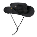 Black Foldable Wide Brim Sun Hat Unisex Bucket Safari Cap Adjustable 56-60cm for Fishing Hiking Camping and Outdoor Travel-1