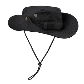 Black Foldable Wide Brim Sun Hat Unisex Bucket Safari Cap Adjustable 56-60cm for Fishing Hiking Camping and Outdoor Travel